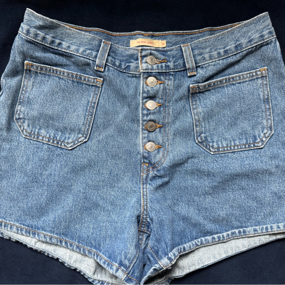 LEVI 80’s MOM High-Waisted Blue Jean Shorts